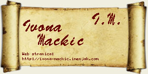 Ivona Mačkić vizit kartica